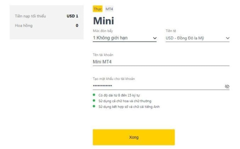tài khoản Mini